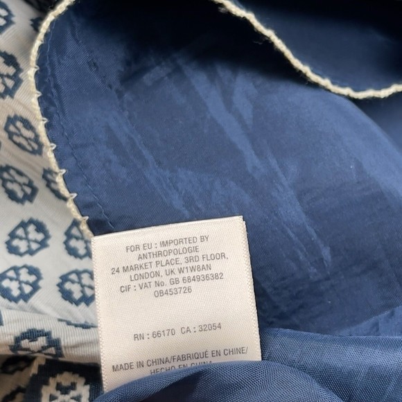 Anthropologie Maeve Fourth Street Swing Blue Pattern Skirt Womens Size 10 - Picture 11 of 13